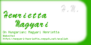 henrietta magyari business card